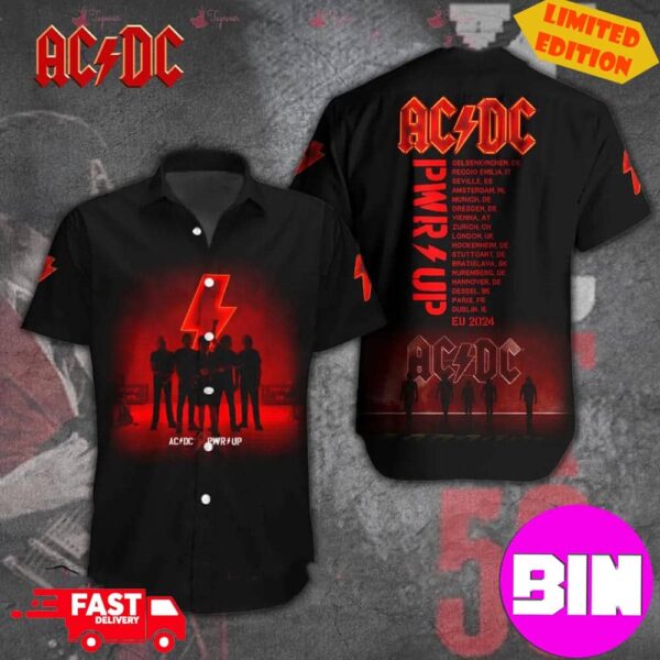Rock the Stage in Style with the AC DC Power Up EU 2024 Tour Hawaiian Unisex T-Shirt