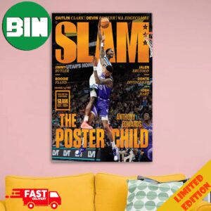 Second Orange Metal Already-Iconic Moment From Minnesota Timberwolves Star Anthony Edwards The Poster Child SLAM Magazine Cover Home Decorations Poster Canvas