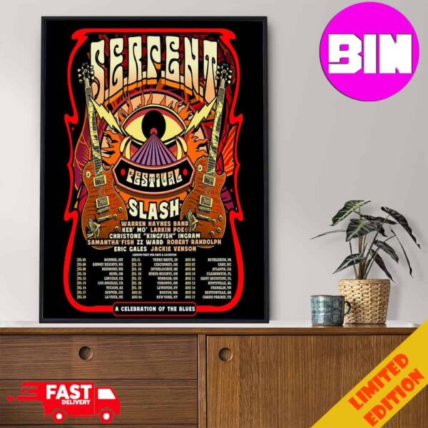 Serpent Festival 2024 Slash Tour A Celebration Of The Blues Full Line Up And Schedule List Date Home Decor Poster Canvas