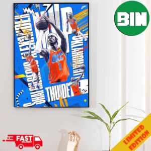 Shai Gilgeous-Alexander SGA Oklahoma City Thunder NBA Poster Canvas