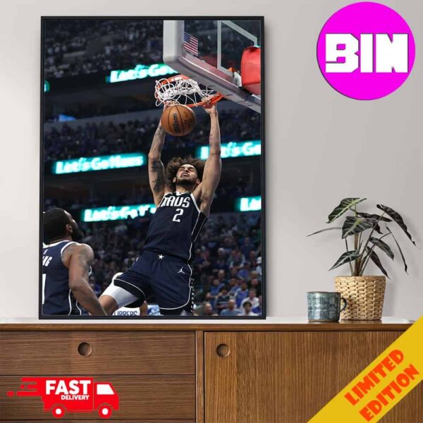 Short Moment NBA 2024 Poster Dereck Lively II Slam Dunk In Battle Minnesota Timberwolves Vs Dallas Mavericks Home Decor Poster Canvas