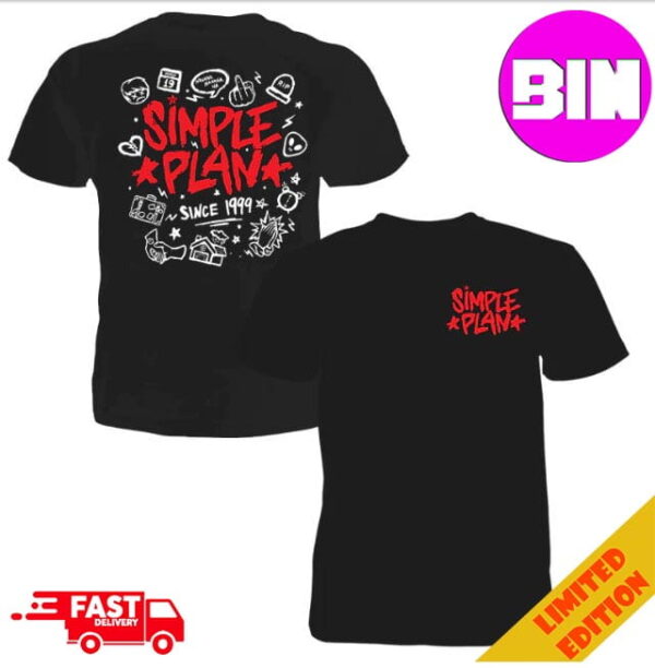 Simple Plan Doodle Two Sides Unisex T-Shirt