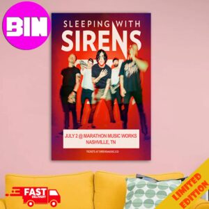 Sleeping With Sirens July 2 Marathon Music Works Nashville TN Poster Home Decorations Poster Canvas