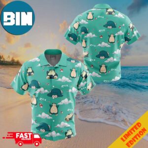 Snorlax Pattern Pokemon Button Up ANIMEAPE Hawaiian Shirt