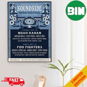 Soundside Music Festival September 28 29 2024 Schedule Lists And Line Up Noah Kahan x Foo Fighters x Queens Of Stone Age Poster Canvas