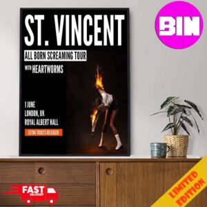 St Vincent All Born Screaming Tour 2024 With Heartworms At Royal Albert Hall London Uk On June 1 Home Decor Poster Canvas