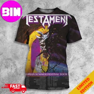 Testament EU Summer Festival Tour 2024 Schedule List Date All Over Print Unisex T-Shirt