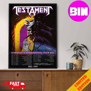 Testament EU Summer Festival Tour 2024 Schedule List Date Home Decor Poster Canvas