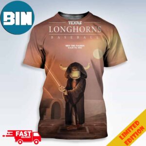 Texas Longhorns Baseball Star Wars May The 4th Be With You Vs Osu 3D T-Shirt