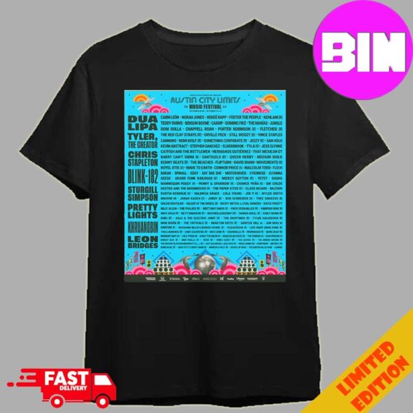 The ACL Festival 2024 Lineup Have Dua Lipa Blink-182  Tyler Chris Stapleton Sturgill Simpson And Leon Bridges Music Festival At Tin City Limit Australia Unisex Essentials T-Shirt