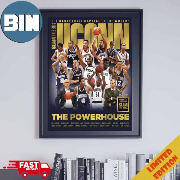 The Basketball Capital Of The World The Metal Editions Slam Est 1994 Uconn Huskie Home Decor Poster Canvas