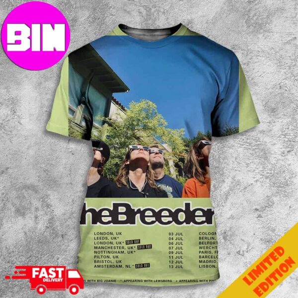 The Breeders European Tour 2024 Schedule List Date 3D Unisex T-Shirt