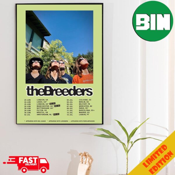 The Breeders European Tour 2024 Schedule List Date Poster Canvas