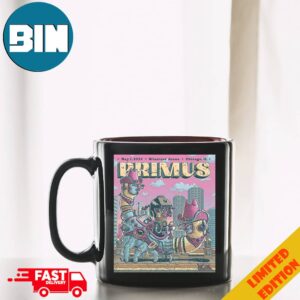 The Poster For Tonight's Show In Chicago IL For Primus May 1 2024 Wintrust Arena Limited Poster Ceramic Mug
