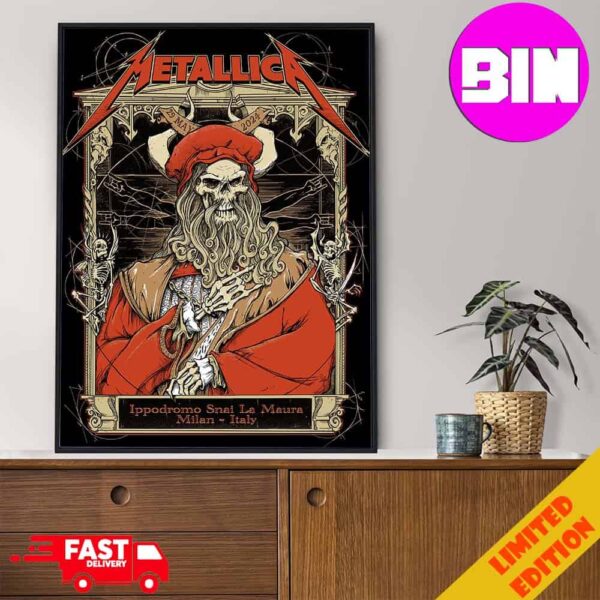 Tonight At Milan First Night Days Milano At Ippodromo Snai La Maura First No Repeat Weekend Of 2024 Metallica M72 Milan Met On Tour May 29 2024 In Italy Home Decor Poster Canvas