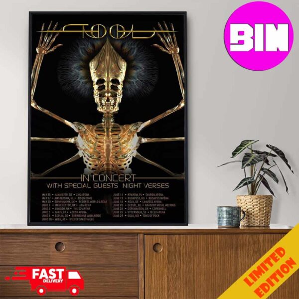 Tool EU UK Tour 2024 In Concert With Night Verses Schedule List Date Home Decor Poster Canvas