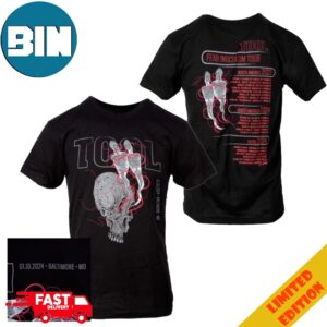 Tool Effing Tool 2024 Tour Baltimore MD Fear Inoculum Tour Schedule Lists Two Sides T-Shirt