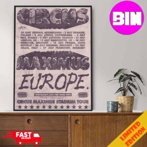 Travis Scott Europe Tour 2024 At Circus Maximus Stadium Tour Schedule List Date Home Decor Poster Canvas