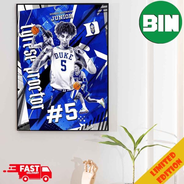 Tyrese Proctor Number 5 Duke Blue Devils Sydney Australia Poster Canvas