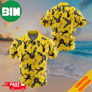 Umbreon Pattern Pokemon Button Up ANIMEAPE Hawaiian Shirt