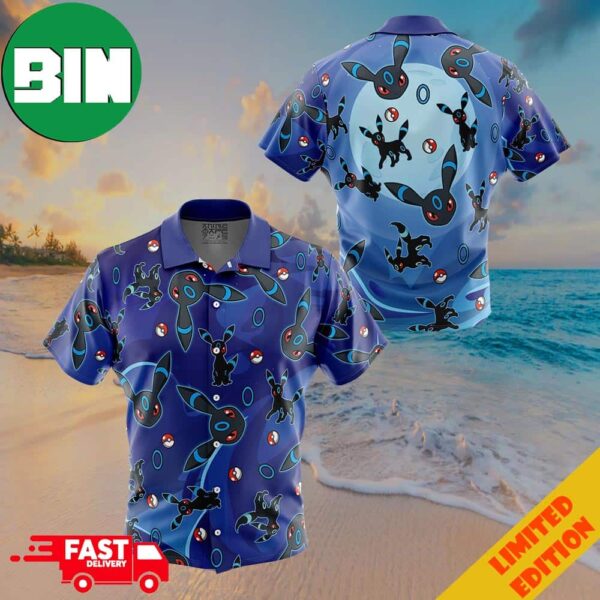 Umbreon Shiny Pattern Pokemon Button Up ANIMEAPE Hawaiian Shirt