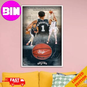 Victor Wembanyama 2024 Rookie Of The Year San Antonio Spurs Home Decorations Poster Canvas