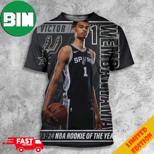 Victor Wembanyama San Antonio Spurs 2024 NBA Rookie Of The Year Perimeter Shooting 3D T-Shirt