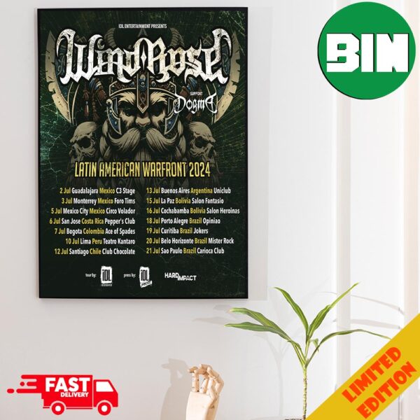 Wind Rose Latin American Warfront 2024 Schedule List Date Poster Canvas