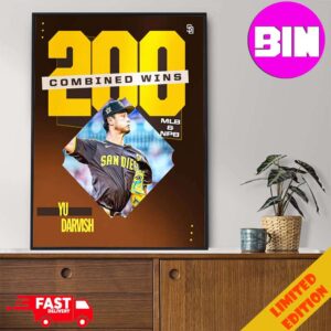 Yu Darvish Achieve 200 Combined Wins MLB And NPB San Diego Home Decor Poster Canvas