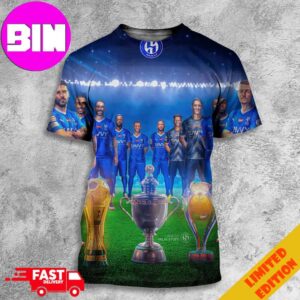 Al Hilal History Makers Forever Faster Champions King’s Cup Season 2023-24 Winning The Domestic Treble In Saudi Arabia All Over Print Unisex T-Shirt