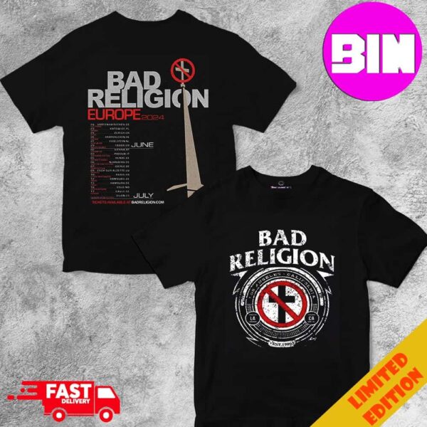 Bad Religion Europe 2024 Tour Schedule List Date Two Sides Unisex Essentials T-Shirt