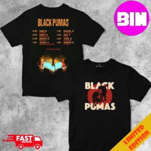 Black Pumas Fall European Tour 2024 With Angelica Garcia Schedule List Date Two Sides Unisex Essentials T-Shirt