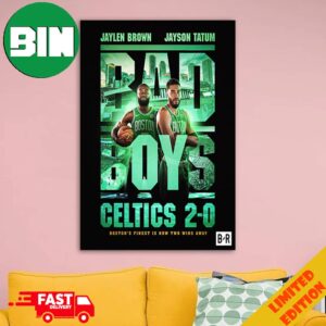 Boston Celtics Are 2 Wins Away From An NBA Finals 2024 Title Jaylen Brown x Jayson Tatum But Bad Boys Movie Poster Style Home Decorations Poster Canvas