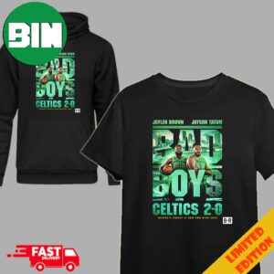 Boston Celtics Are 2 Wins Away From An NBA Finals 2024 Title Jaylen Brown x Jayson Tatum But Bad Boys Movie Poster Style T-Shirt Hoodie