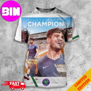 Congrats Carlos Alcaraz Champion Roland Garros 2024 The Championships Wimbledon All Over Print Unisex T-Shirt