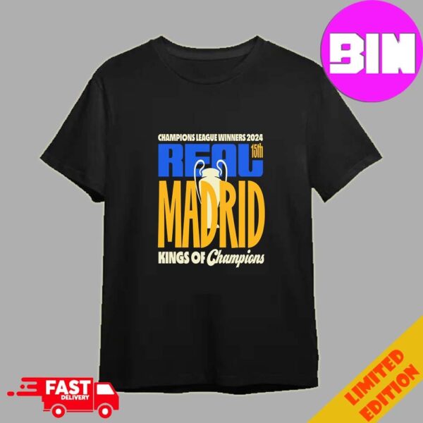 Congrats Real Madrid 15th Champions League Winners 2024 King Of Champions Unisex Essentials T-Shirt