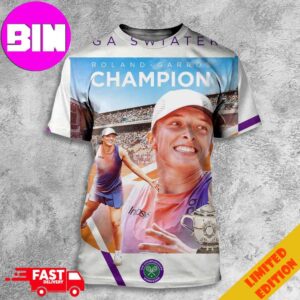 Congratulations Iga Swiatek Champion Roland Garros 2024 ATP The Championships Wimbledon All Over Print Unisex T-Shirt