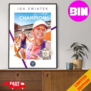 Congratulations Iga Swiatek Champion Roland Garros 2024 ATP The Championships Wimbledon Home Decor Poster Canvas