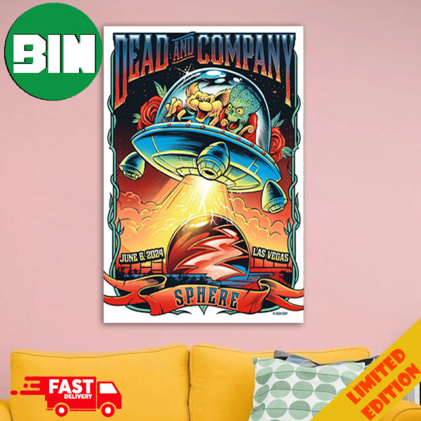 Dead And Company Dead Forever June 6 2024 At Sphere Las Vegas Concert Poster Home Decor Poster Canvas