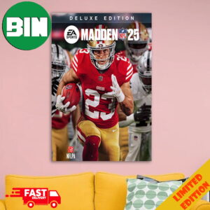 EA Sports Madden NFL 2024 Christian McCaffrey Is The Cover Star Of Madden NFL 25 Limited Deluxe Edition Home Decorations Poster Canvas