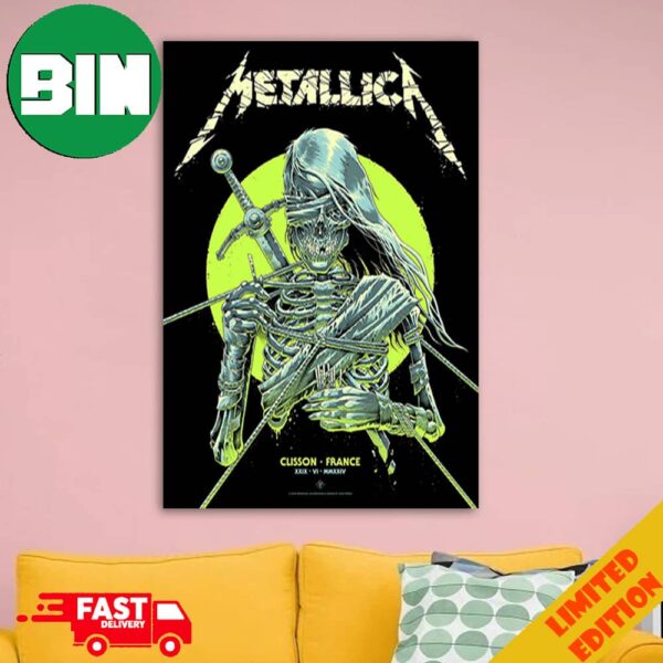 Exclusive Poster For Metallica M72 Hellfest Open Air Festival At Clisson France 29 June 2024 Killer World Tour No Repeat Weekend Home Decor Poster Canvas