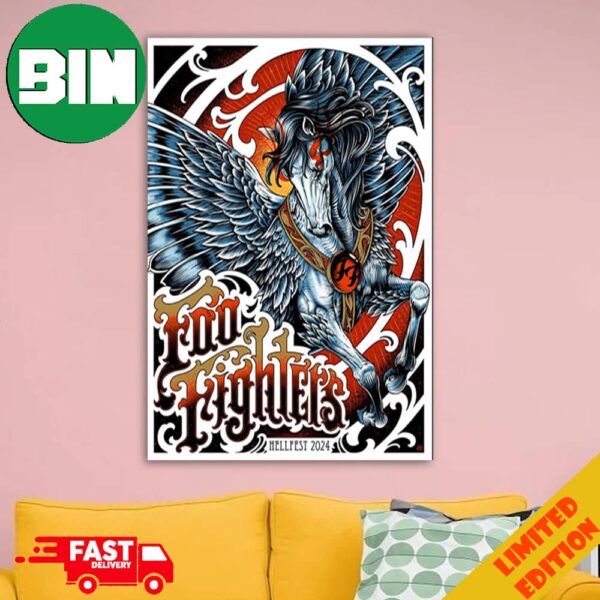 Foo Fighters Limited Poster Edition At Hellfest 2024 Home Decorations Poster Canvas