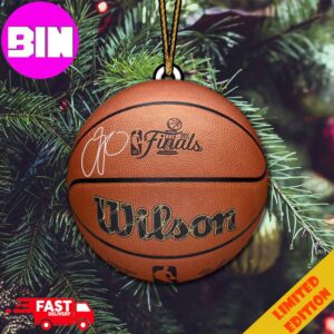 Jayson Tatum Boston Celtics Signature Authentic Wilson Basketball 2024 NBA Finals Official Game Champions Christmas Tree Decorations Ornament