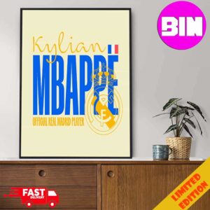 Kylian Mbappe Official A Real Madrid Player 2024 Home Decor Poster Canvas
