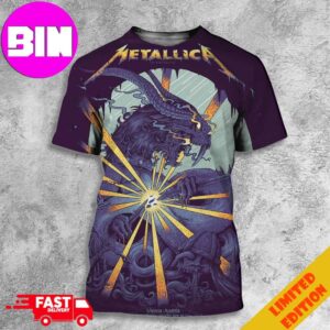 Merch Poster Metallica Show In Vienna At Racino Ebreichsdorf 2024 On June 1st All Over Print Unisex T-Shirt