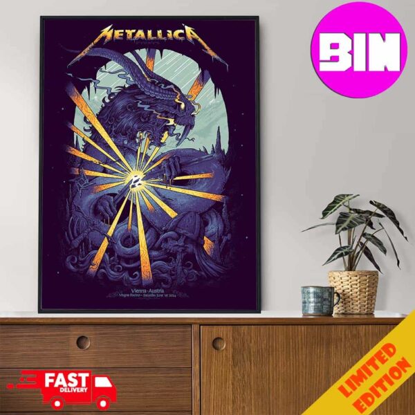 Merch Poster Metallica Show In Vienna At Racino Ebreichsdorf 2024 On June 1st Home Decor Poster Canvas