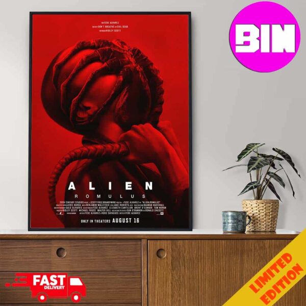 New Poster For Alien Romulus Trailer Releases On June 4 And Movie Only In Theaters August 16 Home Decor Poster Canvas