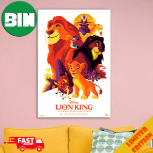 New Poster For The Lion King Disney 30th Anniversary Screenings Returns To Theaters July 12 2024 Return To The Pride Rock Home Decor Poster Canvas