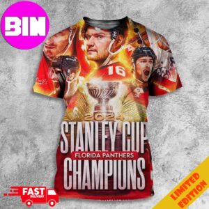 Official Florida Panthers Champions Stanley Cup 2024 NHL Final All Over Print Unisex T-Shirt