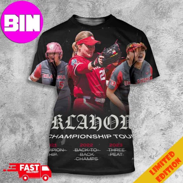 Official Oklahoma Softball Champions Finals 2024 And Four Peat In WCWS History National Champion All Over Print Unisex T-Shirt